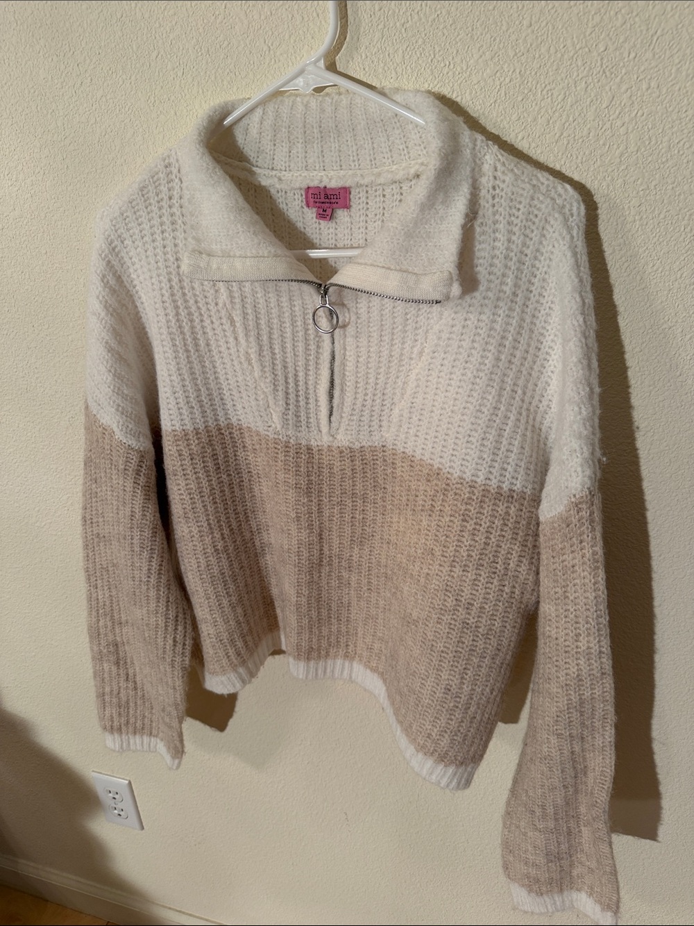 Mi Ami Women’s Half-Zip Colorblock Sweater